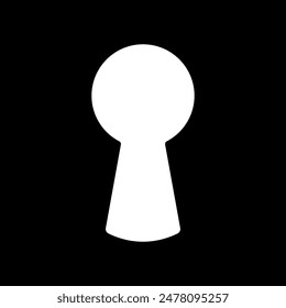 Keyhole icon on black background. Vector illustration