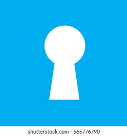 Keyhole Icon on blue background. Modern flat pictogram, business, marketing, internet concept. 