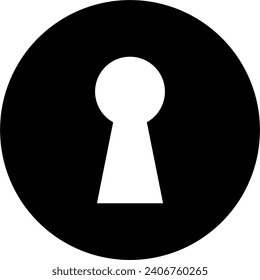 keyhole icon on circle background