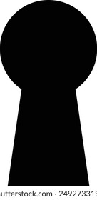 Schlüsselloch-Symbol. Premium-Tür-Schlüsselloch. Form des Türschlosses. Piktogramm Logo Design Vorlage für Haus und Eingang. Mysteriöses Silhouetten-Türschloss. Vektorsymbole, isoliert auf transparentem Hintergrund,