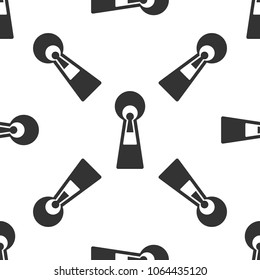 Keyhole icon seamless pattern on white background. Key of success solution, business concept. Keyhole express the concept of riddle, secret, peeping, safety, security. Flat design. Vector Illustration