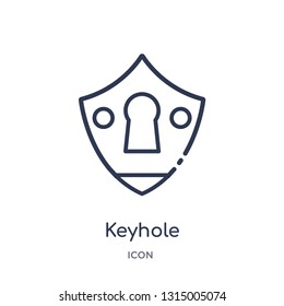 keyhole icon from security outline collection. Thin line keyhole icon isolated on white background.
