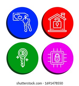 conjunto de iconos de teclados. Colección de iconos Key, Unlock, Lock