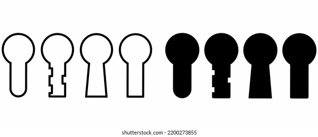 keyhole icon set with different style isolated on white background