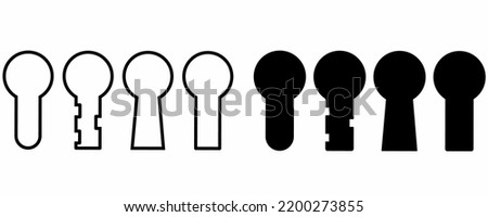 keyhole icon set with different style isolated on white background