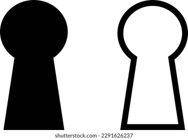 Keyhole icon set. Door key hole icon vector  isolated on white background