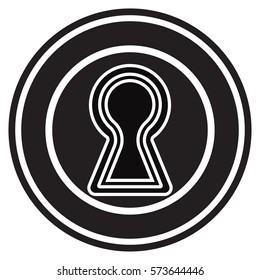 Keyhole icon with shadow, hole isolated on a white background, stylish vector illustration for web design