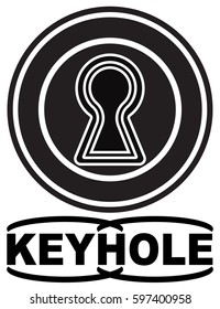 Keyhole icon with shadow, hole isolated on a white background, stylish vector illustration for web design