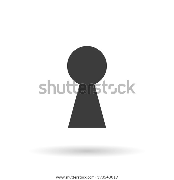 Keyhole icon with\
shadow, hole isolated on a white background, stylish vector\
illustration for web\
design