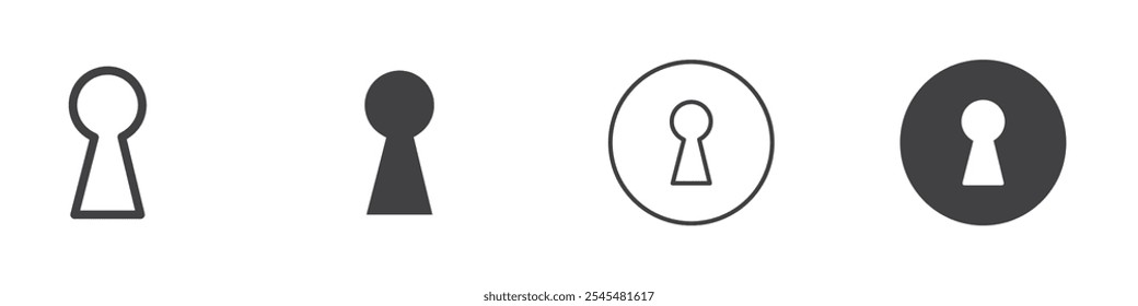 Keyhole icon Simple outline vector logo