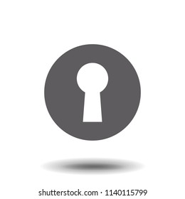 Keyhole icon. Simple web black icon, can be used as web element icon on white background