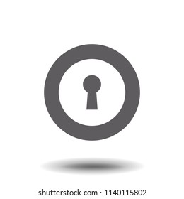 Keyhole icon. Simple web black icon, can be used as web element icon on white background