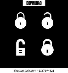 keyhole icon. This set with doorknob and lock vector icons for mobile and web