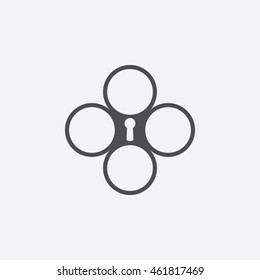 Keyhole Icon in trendy flat style isolated on gray background. Keyhole symbol for your web site design, picture, art, logo, app, UI. Vector illustration, EPS10 and JPEG file