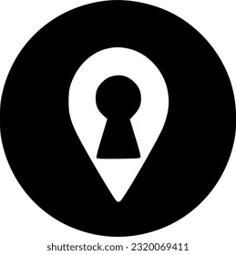 Keyhole-Icon-Vektorgrafik, gefülltes Flachzeichen, solides Piktogramm einzeln auf Schild, Symbol, Vektorgrafik