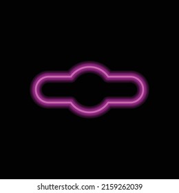 Vector de icono de agujero de tecla. Diseño plano. Estilo de neón morado sobre fondo negro.ai