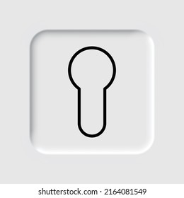 Keyhole icon, vector. Flat design. Neumorphism design.ai