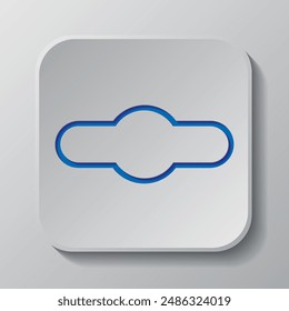 Keyhole icon vector. Flat design. Paper cut design. Cutted blue symbol with shadow. Gray badge button, gray background.ai