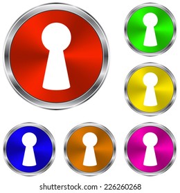 keyhole icon - vector glossy colourful buttons
