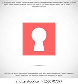 Keyhole icon vector with shadow, hole isolated on a white background, stylish Keyhole icon vector illustration for web design.Keyhole icon vector, filled flat sign, solid pictogram isolated on white
