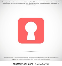 Keyhole icon vector with shadow, hole isolated on a white background, stylish Keyhole icon vector illustration for web design.Keyhole icon vector, filled flat sign, solid pictogram isolated on white