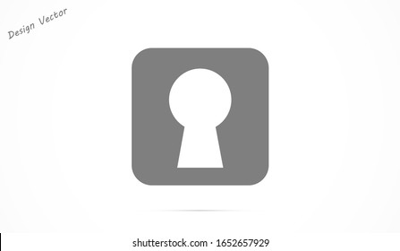 Keyhole icon vector with shadow, hole isolated on a white background, stylish Keyhole icon vector illustration for web design.Keyhole icon vector, filled flat sign, solid pictogram isolated on white