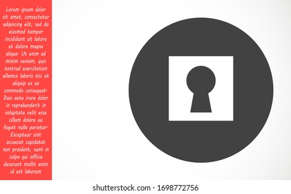 Keyhole icon vector with shadow, hole isolated on a white background, stylish Keyhole icon vector illustration for web design.Keyhole icon vector, filled flat sign, solid pictogram isolated on white