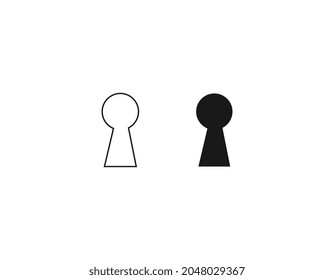 Keyhole Icon Vector. Simple flat symbol. Perfect Black pictogram illustration on white background.