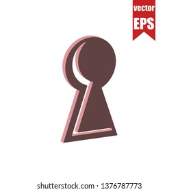 Keyhole icon.Isometric and 3D view.