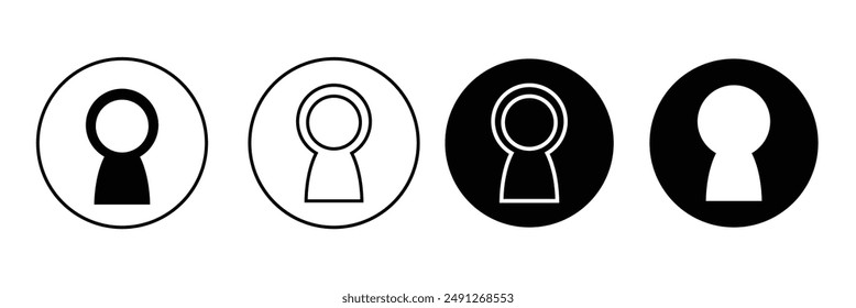 Keyhole icons. Linear design. Lock icons. Keyhole vector icons isolated on white background. Vector illustration