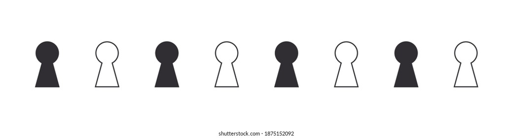 Keyhole icons. Lock icon. Keyhole vector icons isolated on white background. Vector illustration
