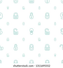 keyhole icons pattern seamless white background. Included editable line lock, opened lock, heart lock, open head with keyhole icons. keyhole icons for web and mobile.