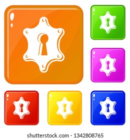 Keyhole icons set collection vector 6 color isolated on white background