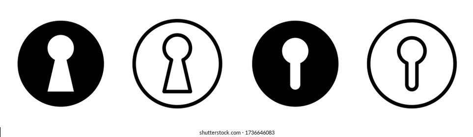Keyhole icons set design.Lock icon collection, padlock silhouette. door, lock, key flat simple symbol