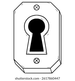 keyhole illustration hand drawn outline vector