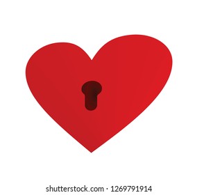 Keyhole inside heart. vector illustration