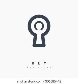 Keyhole isolated minimal single flat icon in black and white colors. Line vector icon for websites and mobile minimalistic flat design. Modern trend concept design style illustration symbol