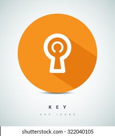 Keyhole isolated minimal single flat icon in color. Line vector icon for websites and mobile minimalistic flat design. Modern trend concept design style illustration symbol