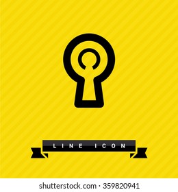 Keyhole isolated minimal single flat icon in color. Line vector icon for websites and mobile minimalistic flat design. 