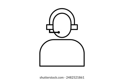 cerradura aislada sobre fondo blanco. Icono de operador de centro de llamadas. Diseño de Vector reemplazable.