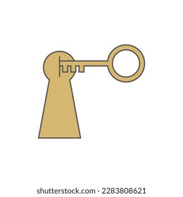 keyhole and key logo design