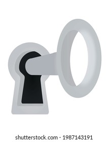 Agujero y llave. ilustración vectorial