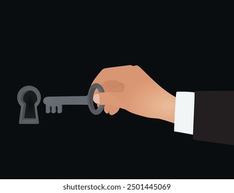 Keyhole and key. vector illustration