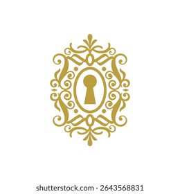 keyhole letters abstract logo modern