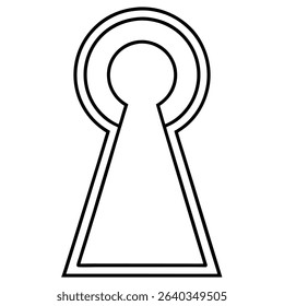 Keyhole line art icon on white background.