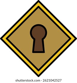 Keyhole Line Filled Vector Icon Design