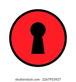 Keyhole line icon isolated on white background. Black flat thin icon on modern outline style. Linear symbol and editable stroke. Simple and pixel perfect stroke vector illustration.