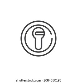 Keyhole line icon. linear style sign for mobile concept and web design. Lock keyhole outline vector icon. Symbol, logo illustration. Vector graphics