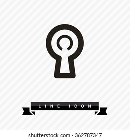 Keyhole line vector icon for websites and mobile minimalistic flat design.
