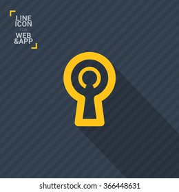 Keyhole line vector icon for websites and mobile minimalistic flat design.